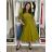 Langärmliges Hemdkleid für Damen mit Gürtel (S/M EINHEITSGRÖSSE) ITALIAN FASHION IMPSH24210151 M/L/XL olivgrün