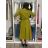 Langärmliges Hemdkleid für Damen mit Gürtel (S/M EINHEITSGRÖSSE) ITALIAN FASHION IMPSH24210151 M/L/XL olivgrün