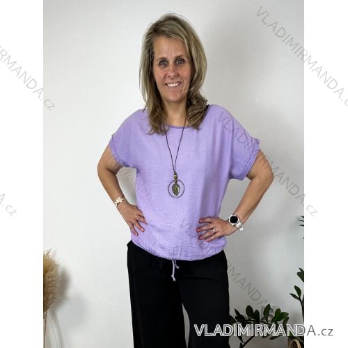 Kurzarmhemd Kleid Kleid (uni L-2XL) ITALIENISCH MODA IMS20002