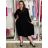 Langes Sommerkleid für Damen aus Musselin mit kurzen Ärmeln (Einheitsgröße S/M/L) ITALIAN FASHION IM424404 M / L schwarz