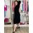 Langes Sommerkleid für Damen aus Musselin mit kurzen Ärmeln (Einheitsgröße S/M/L) ITALIAN FASHION IM424404 M / L schwarz