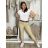 Lange Sommer-Haremshose für Damen (42/44/46 Einheitsgröße) ITALIAN FASHION IM424361 S / M / L beige