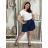Langarm-Hemdkleid für Damen (S/M EINHEITSGRÖSSE) ITALIAN FASHION IMWD232607 S / M / L dunkelblau