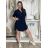 Damen-Hemdkleid mit 3/4-Ärmeln und kurzen Ärmeln (Einheitsgröße S/M/L/XL) ITALIAN FASHION IMC23025/DU Grün
