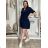 Damen-Hemdkleid mit 3/4-Ärmeln und kurzen Ärmeln (Einheitsgröße S/M/L/XL) ITALIAN FASHION IMC23025/DU Grün