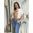 T-Shirt Kurzarm Damen (uni sl) ITALIENISCHE Mode IM518106 weiß