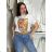 T-Shirt Kurzarm Damen (uni sl) ITALIENISCHE Mode IM518106 weiß