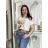 T-Shirt Kurzarm Damen (uni sl) ITALIENISCHE Mode IM518106  weiß