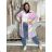 Sommerkleid oval Kurzarm Damen Übergröße (50/52/54 Einheitsgröße) ITALIAN FASHION IM425011