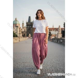 Lange Sommerhose für Damen mit Gürtel (Einheitsgröße S/M) ITALIAN FASHION IMD24080
