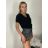 Übergroßer Langarm-Strickpullover für Damen (S/M EINHEITSGRÖSSE) ITALIAN FASHION IMPTI23NG77001 S / M / L schwarz
