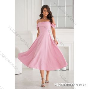Elegantes, glitzerndes Partykleid mit geometrischem Ausschnitt und Trägern für Damen (Größen 34-46) POLISH FASHION PMLBC24320-20