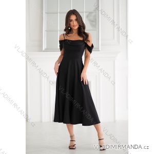 Elegantes, glitzerndes Partykleid mit geometrischem Ausschnitt und Trägern für Damen (Größen 34-46) POLISH FASHION PMLBC24320-20