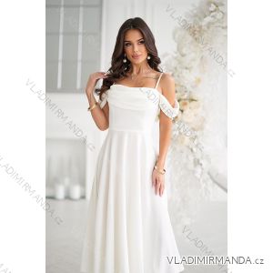 Elegantes, glitzerndes Partykleid mit geometrischem Ausschnitt und Trägern für Damen (Größen 34-46) POLISH FASHION PMLBC24320-20
