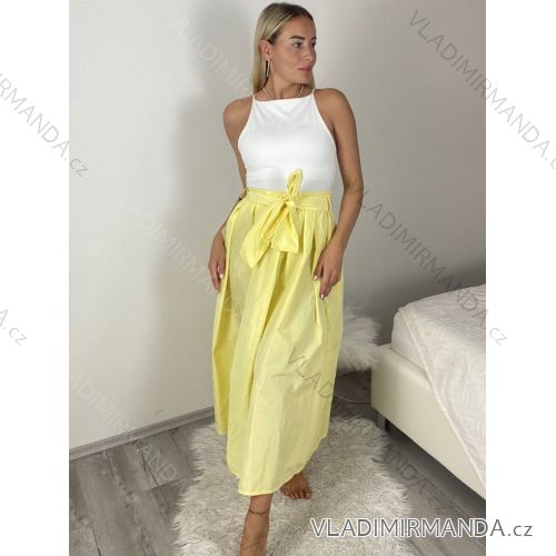 Langer Damenrock (S/M EINHEITSGRÖSSE) ITALIAN FASHION IMPDY23LC5881 S / M / L žlutá