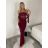 Langes trägerloses Partykleid für Damen (S/M/L EINHEITSGRÖSSE) ITALIAN FASHION IMPLP2365360011A S / M Wein