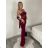 Langes trägerloses Partykleid für Damen (S/M/L EINHEITSGRÖSSE) ITALIAN FASHION IMPLP2365360011A S / M Wein