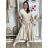 Langarm-Hemdkleid für Damen (Einheitsgröße S/M) ITALIAN FASHION IMWGM23447 M/L/XL beige
