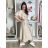 Langarm-Hemdkleid für Damen (Einheitsgröße S/M) ITALIAN FASHION IMWGM23447 M/L/XL beige