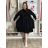 Damen 3/4 Langarm-Hemdkleid (XS/S/M Einheitsgröße) ITALIAN FASHION IMD25030  schwarz