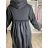 Damen 3/4 Langarm-Hemdkleid (XS/S/M Einheitsgröße) ITALIAN FASHION IMD25030  schwarz