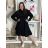 Damen 3/4 Langarm-Hemdkleid (XS/S/M Einheitsgröße) ITALIAN FASHION IMD25030  schwarz