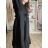 Damen 3/4 Langarm-Hemdkleid (XS/S/M Einheitsgröße) ITALIAN FASHION IMD25030  schwarz