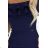 599-3 CARMEN Figurbetontes Midikleid im spanischen Stil - marineblau L dunkelblau