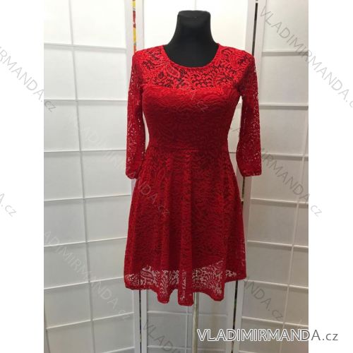 Dress Damen eleganter Ball mit Spitze (uni sl) ITALIENISCHE Mode IM9177518
