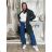Lange Damen Fleecejacke (SML-XL) ITALIAN FASHION IMD211106 S / M / L grünes Khaki