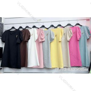 Elegantes Kurzarmkleid mit Rüschen für Damen (S/M/L) Italienische Mode IMWAX260001