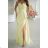 Elegantes, glitzerndes Partykleid mit geometrischem Ausschnitt und Trägern für Damen (Größen 34-46) POLISH FASHION PMLBC24320-20 žlutá 34