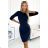 Elegantes Abendkleid mit 3/5-Ärmeln für Damen (S-XL), polnisches Modell NMC-420-4/DR dunkelblau XL