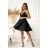 Elegantes, glitzerndes Partykleid mit geometrischem Ausschnitt und Trägern für Damen (Größen 34-46) POLISH FASHION PMLBC24320-20 schwarz 42