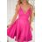 Elegantes, glitzerndes Partykleid mit geometrischem Ausschnitt und Trägern für Damen (Größen 34-46) POLISH FASHION PMLBC24320-20 růžová fuchsiová 34