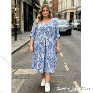 Sommerkleid oval Kurzarm Damen Übergröße (50/52/54 Einheitsgröße) ITALIAN FASHION IM425011