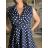 Šaty elegantní krátký rukáv s řasením dámské (S/M/L) italská moda IMWAX260001 S / M / L dunkelblau