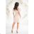 Elegantes, glitzerndes Partykleid mit geometrischem Ausschnitt und Trägern für Damen (Größen 34-46) POLISH FASHION PMLBC24320-20 beige 46