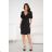 Elegantes, glitzerndes Partykleid mit geometrischem Ausschnitt und Trägern für Damen (Größen 34-46) POLISH FASHION PMLBC24320-20 schwarz 40