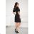 Elegantes, glitzerndes Partykleid mit geometrischem Ausschnitt und Trägern für Damen (Größen 34-46) POLISH FASHION PMLBC24320-20 schwarz 40