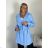 Damen-Oversize-Langarm-Hemd mit verlängerten Ärmeln (S/M ONE SIZE) ITALIAN FASHION IMPLI2234690
