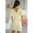 Elegantes, glitzerndes Partykleid mit geometrischem Ausschnitt und Trägern für Damen (Größen 34-46) POLISH FASHION PMLBC24320-20 žlutá 36