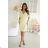Elegantes, glitzerndes Partykleid mit geometrischem Ausschnitt und Trägern für Damen (Größen 34-46) POLISH FASHION PMLBC24320-20 žlutá 36