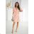 Elegantes, glitzerndes Partykleid mit geometrischem Ausschnitt und Trägern für Damen (Größen 34-46) POLISH FASHION PMLBC24320-20 růžová meruňková 46