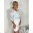 Kurzarmhemd Kleid Kleid (uni L-2XL) ITALIENISCH MODA IMS20002 S / M / L weiß