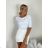 T-Shirt mit 3/4 langen Ärmeln (uni sl) ITALIENISCHES MODELL IM518079 S / M / L weiß