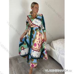 Kleid mit 3/4 Ärmeltasche für Damen (uni sl) ITALIAN Fashion IMWD20529