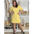 Elegantes Kurzarmkleid mit Rüschen für Damen (S/M/L) Italienische Mode IMWAX260001/DR S / M / L dunkelbraun