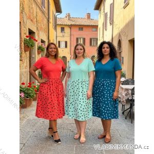 Sommerkleid oval Kurzarm Damen Übergröße (50/52/54 Einheitsgröße) ITALIAN FASHION IM425011