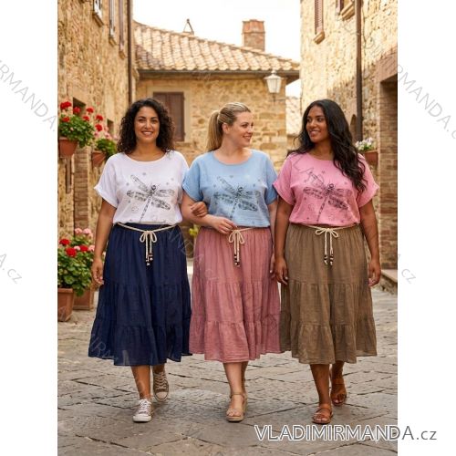 Sommerkleid oval Kurzarm Damen Übergröße (50/52/54 Einheitsgröße) ITALIAN FASHION IM425011